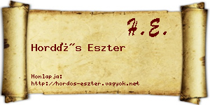 Hordós Eszter névjegykártya